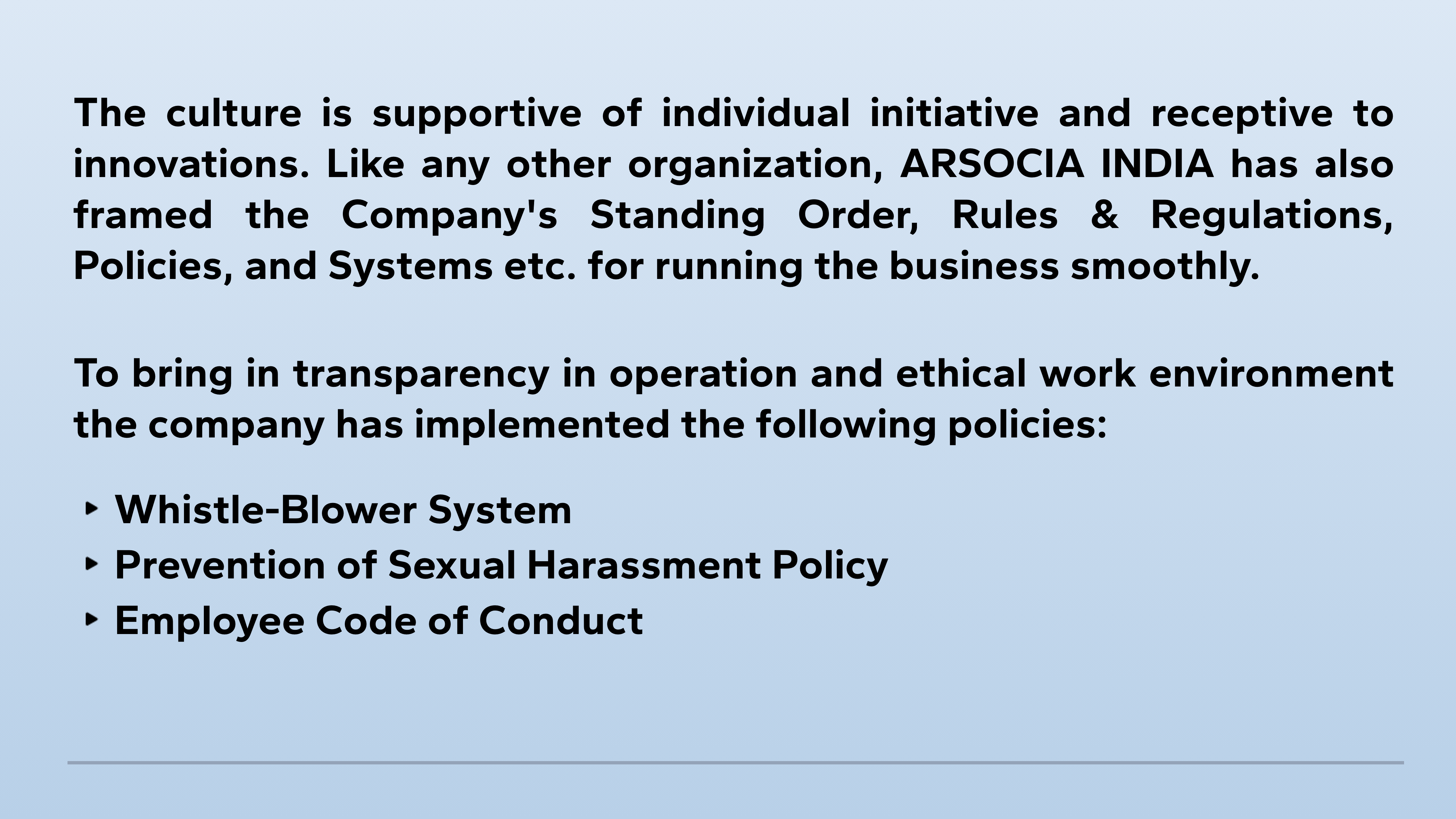 Arsocia HR Policy